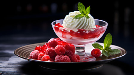 Close-up of a sorbet with a tart and refreshing flavorの素材