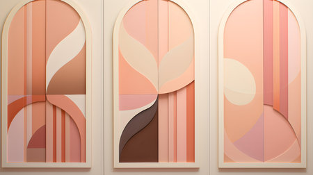 Abstract and Geometrical Texture in Blush Colors. Futuristic backgroundの素材