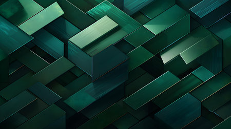 Abstract and Geometrical Texture in Emerald Colors. Futuristic backgroundの素材