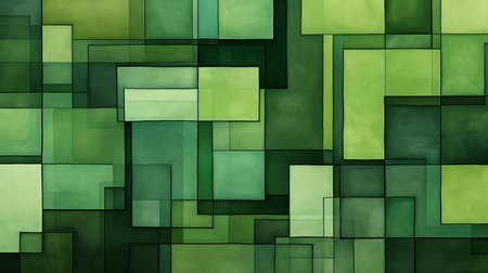Abstract and Geometrical Texture in Green Colors. Futuristic backgroundの素材
