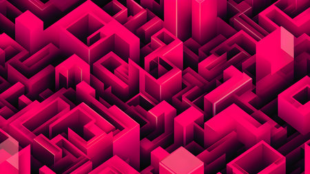 Abstract and Geometrical Texture in Hot Pink Colors. Futuristic backgroundの素材