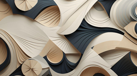 Abstract and Geometrical Texture in Ivory Colors. Futuristic backgroundの素材