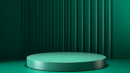 Emerald Room with an Empty Podium. Amazing background for product presentation.の素材