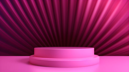 Magenta Room with an Empty Podium. Amazing background for product presentation.の素材