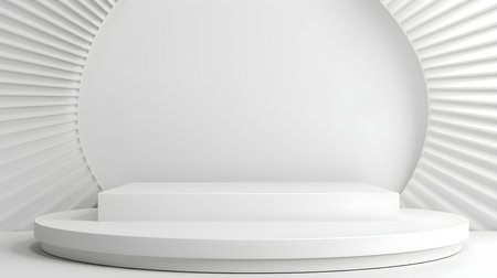 White Room with an Empty Podium. Amazing background for product presentation.の素材