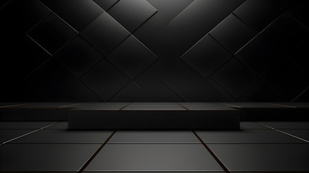 Grid texture in black colors. Futuristic backgroundの素材