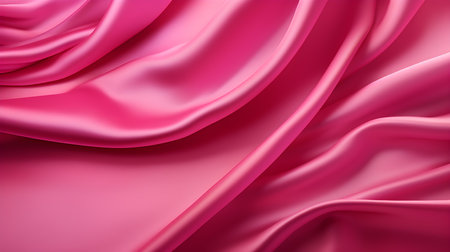 Hot Pink Silk Fabric Texture with Beautiful Waves. Elegant background for a luxury productの素材