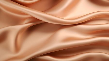 Light Brown Silk Fabric Texture with Beautiful Waves. Elegant background for a luxury productの素材