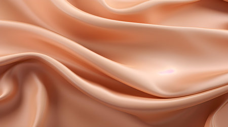 Light Brown Silk Fabric Texture with Beautiful Waves. Elegant background for a luxury productの素材