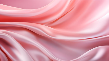 Light Pink Silk Fabric Texture with Beautiful Waves. Elegant background for a luxury productの素材