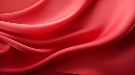 Light Red Silk Fabric Texture with Beautiful Waves. Elegant background for a luxury productの素材