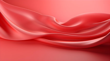 Light Red Silk Fabric Texture with Beautiful Waves. Elegant background for a luxury productの素材