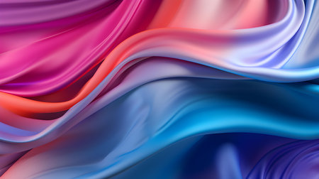 Multicolor Silk Fabric Texture with Beautiful Waves. Elegant background for a luxury productの素材