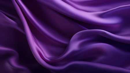 Purple Silk Fabric Texture with Beautiful Waves. Elegant background for a luxury productの素材