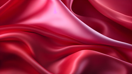 Ruby Silk Fabric Texture with Beautiful Waves. Elegant background for a luxury productの素材