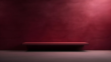 Magenta wall with beautiful lighting. Elegant minimal background for product presentation.の素材