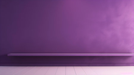 Purple Wall with beautiful Lighting. Elegant minimal background for product presentation.の素材