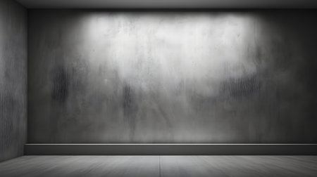 Silver wall with beautiful lighting. Elegant minimal background for product presentation.の素材