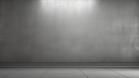 Silver wall with beautiful lighting. Elegant minimal background for product presentation.の素材