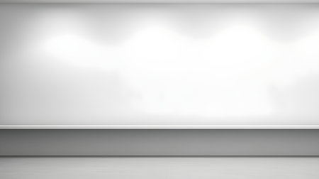 White wall with beautiful lighting. Elegant minimal background for product presentation.の素材