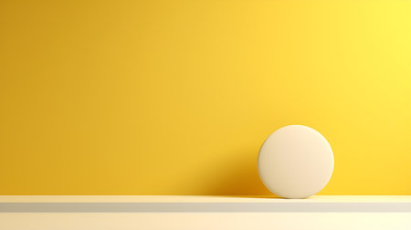 Minimalist Room with a Beautiful Stage in Light Red Colors. Modern and Futuristic Background for Product Presentation.の素材