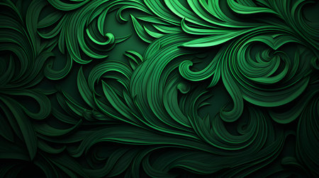 Abstract background of intricate patterns in green colors. Antique wallpapersの素材