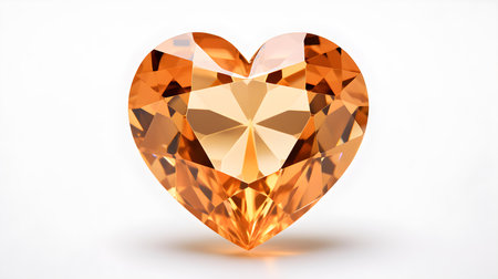 Light Orange Crystal Heart on White Backgroundの素材