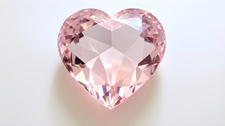 Blush Crystal Heart on White Backgroundの素材