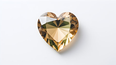 Khaki Crystal Heart on White Backgroundの素材