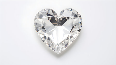 White Crystal Heart on White Backgroundの素材