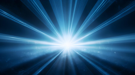 3D Render of Light Blue Light Rays. Abstract backgroundの素材