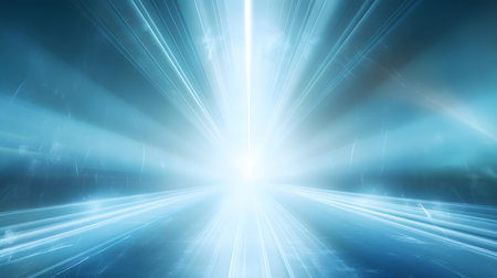 3D Render of Light Blue Light Rays. Abstract backgroundの素材