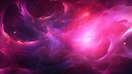 Hot Pink Cosmic Background with swirling Galaxies and Nebulaeの素材