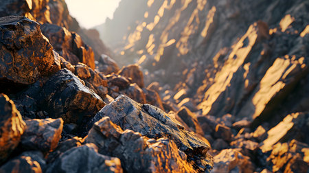 Close-Up of the Rocky Surface of a Mountain Peak. Natural patternの素材