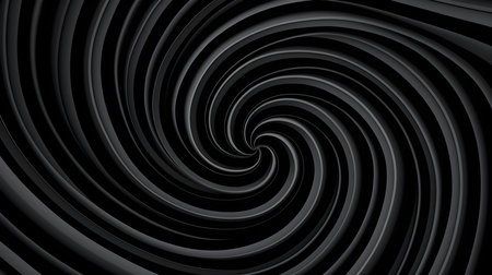 Black Psychedelic Spiral Pattern. Hypnotic Abstract Backgroundの素材