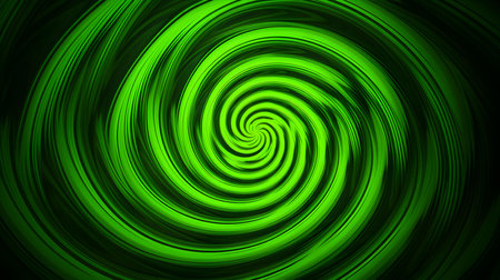 Green Psychedelic Spiral Pattern. Hypnotic Abstract Backgroundの素材