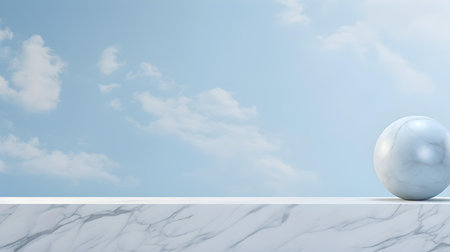 Sky Blue Marble Background for Product Presentationの素材