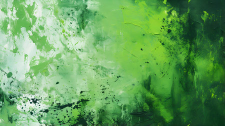 Green Splattered Paint on Canvas. Creative Presentation Backgroundの素材