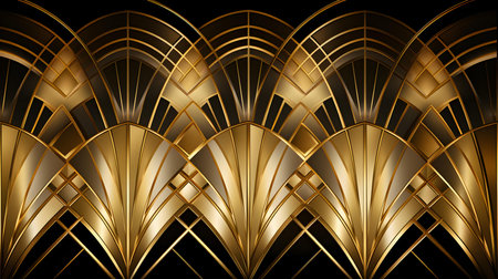Glamorous Gold Art Deco Pattern Backgroundの素材