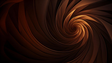 Dark Brown Psychedelic Spiral Pattern. Hypnotic Abstract Backgroundの素材