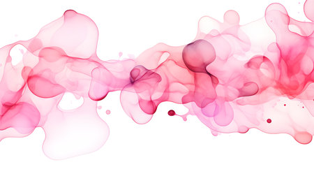 Light Pink Watercolor Blobs on White Background. Artistic Presentation Backgroundの素材