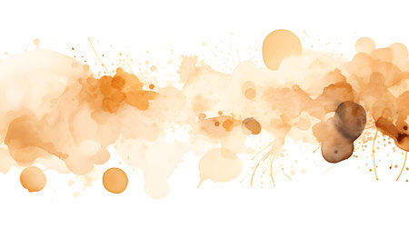 Beige Watercolor Blobs on White Background. Artistic Presentation Backgroundの素材