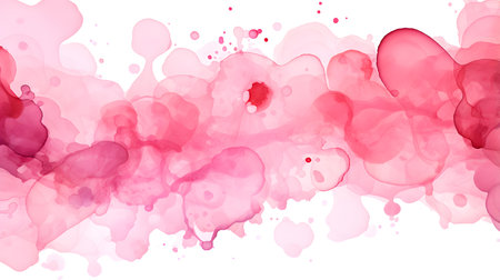 Pink Watercolor Blobs on White Background. Artistic Presentation Backgroundの素材