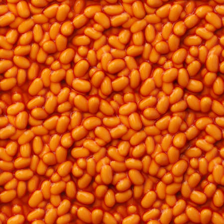 Tileable 3D rendering of baked beans in sauceの写真素材