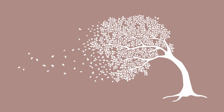 Tree in storm, abstractのイラスト素材