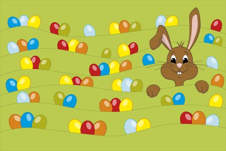 Funny Bunny - Happy Easterのイラスト素材