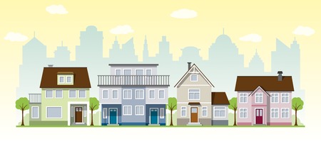 Beautiful country housesのイラスト素材