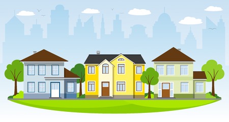 Beautiful country housesのイラスト素材