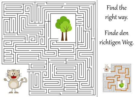 Find the right way through the mazeのイラスト素材