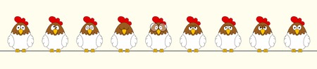 Funny roosters, panoramicのイラスト素材